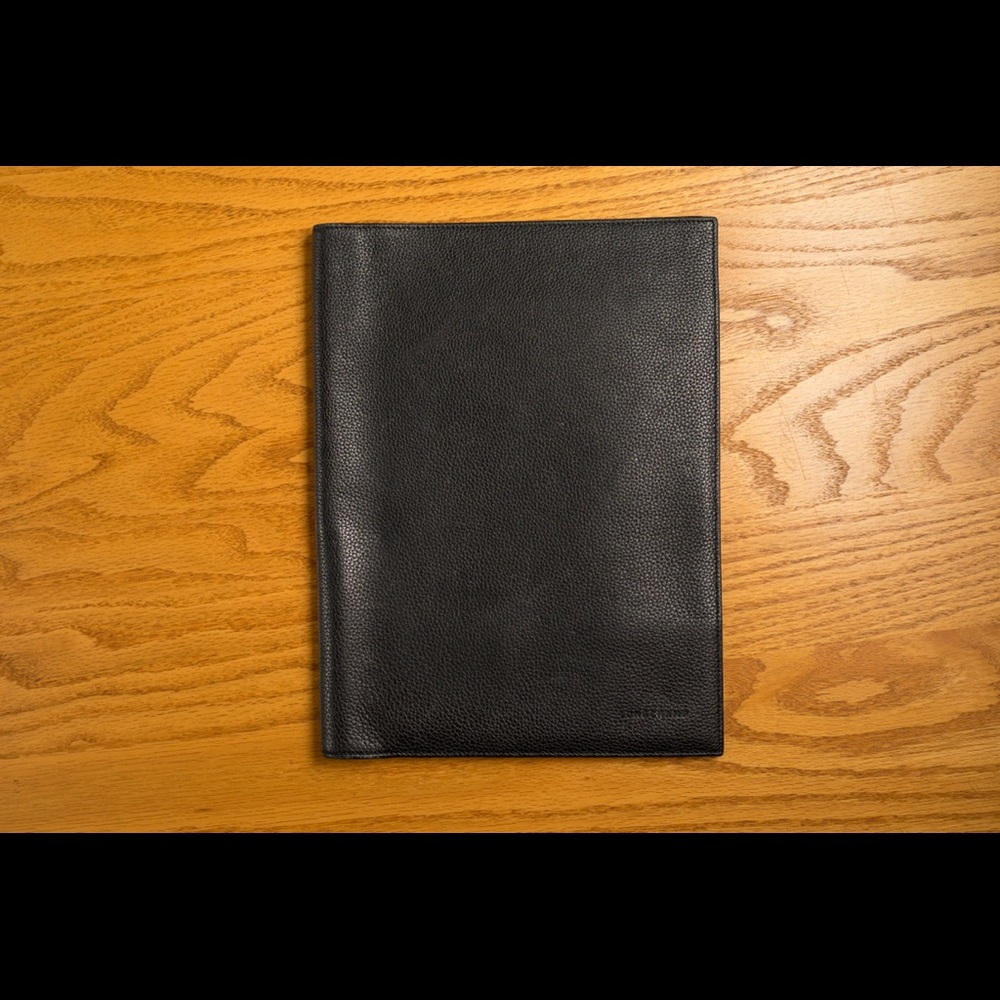 Longchamp notebook cover with pebbled leather. 9.25”x12.25”